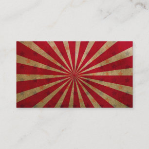 Vintage Circus Starburst Red Beige Radial Lines Business Card