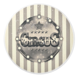 Vintage Circus Striped Stripes Cool Unique Custom Ceramic Knob