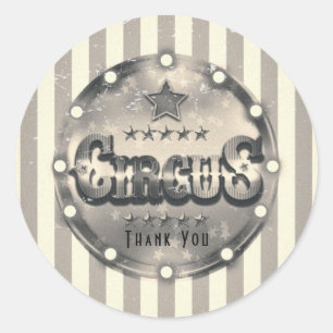 Vintage Circus Striped Stripes Custom Party Favour Classic Round Sticker