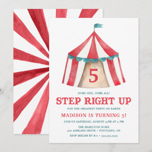 Vintage Circus Tent Birthday Party Invitation