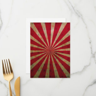 Vintage Circus Tent Red Starburst Carnival Stripes Menu