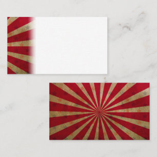 Vintage Circus Tent Stars Red Lines Carnival Place Card