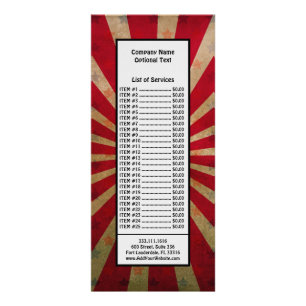Vintage Circus Tent Stars Red Lines Carnival Rack Card