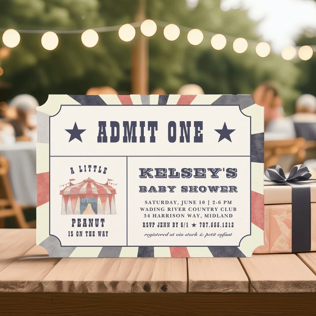 Vintage Circus Ticket Baby Shower Invitation (Creator Uploaded)