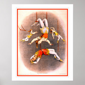 Vintage Circus Trapeze Performers Poster