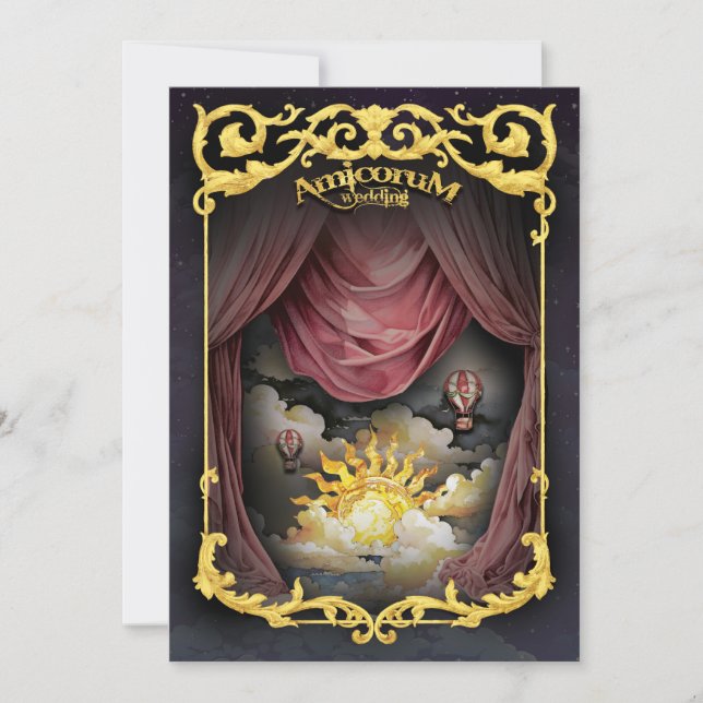 Vintage Circus Whimsical Wedding Invitation (Front)