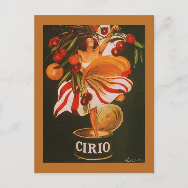 Vintage Cirio Cherries Italian Postcard (Front)