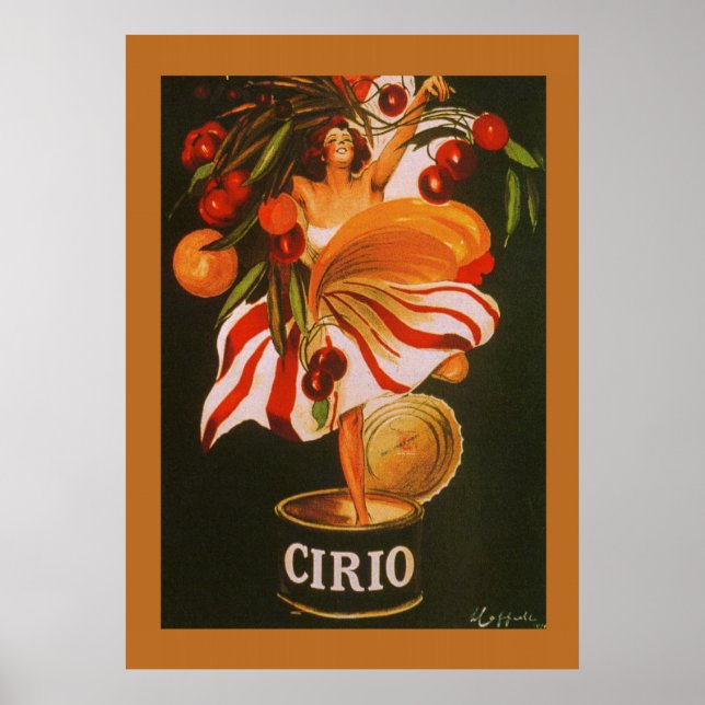 Vintage Cirio Cherries Italian Poster (Front)
