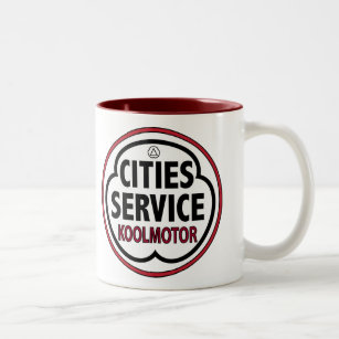 Vintage Cities Service koolmotor sign Two-Tone Coffee Mug