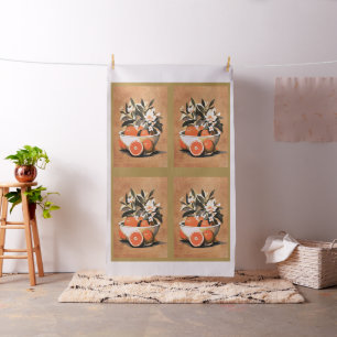 Vintage Citrus Bowl Tea Towel cut and sew Fabric