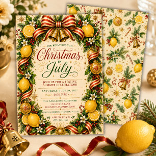 Vintage Citrus Christmas in July Invitation