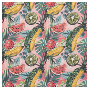 Vintage Citrus Fruit Pattern Fabric