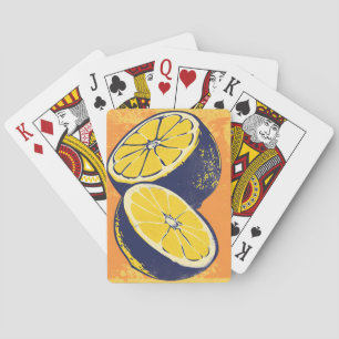 Vintage Citrus Lemon Chic Watercolor Playing Cards