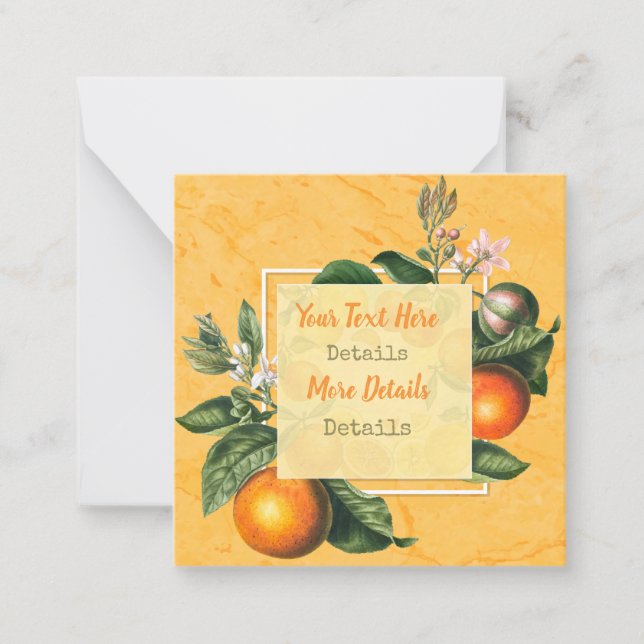 Vintage Citrus Save The Date Card (Front)