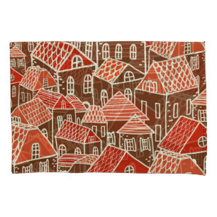 Vintage City Buildings Seamless Pattern Pillowcase