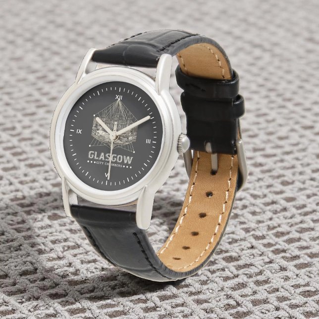 Vintage City Chambers Classic Black Leather Watch (Creator Uploaded)