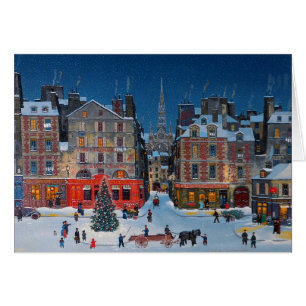 Vintage City Christmas Street Scene