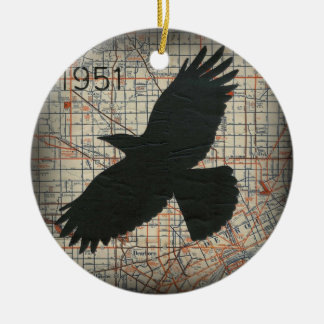 Vintage City Crow Ornament