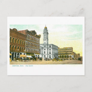Vintage City Square, Canton, Ohio Postcard