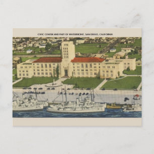 Vintage Civic Centre in San Diego Postcard