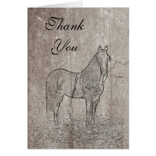 Vintage Civil War Union Horse Thank You Note Card