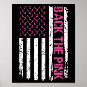 Vintage Ck The Pink American Flag Breast Cancer Aw Poster