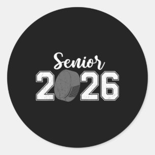 Vintage Cl Of 2026 Hockey Senior 2026 Graduation 2 Classic Round Sticker