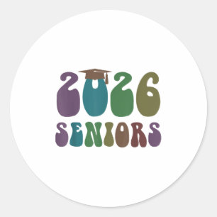 Vintage Cl Of 2026 Seniors 12 Years Later Rocks Gi Classic Round Sticker