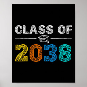 Vintage Cl Of 2038 Senior 2038 Back To School Grad Poster