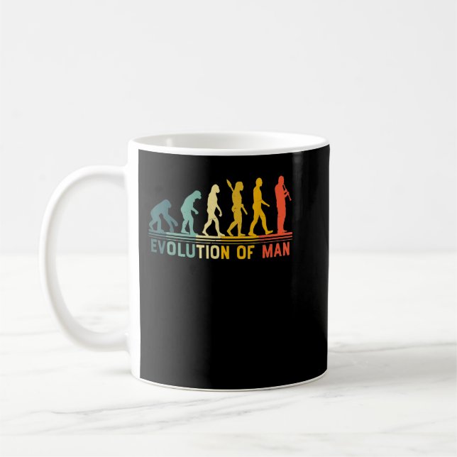 Vintage Clarinet Funny Evolution Ma Coffee Mug (Left)