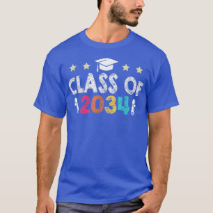 Vintage Class Of 2034 Senior Graduation Kindergart T-Shirt