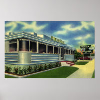 Vintage Classic 50s Retro Restaurant Pelican Diner