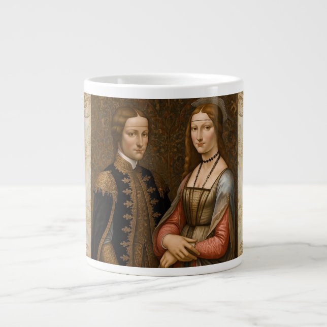 Vintage, Classic , A Royal Couple's Large Coffee Mug (Front)