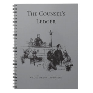 Vintage Classic Academia Law Student Grey Notebook