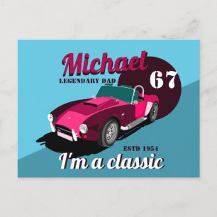 Vintage classic antique car legendary dad name postcard