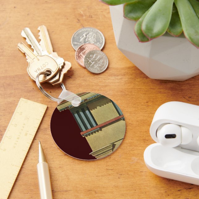 Vintage Classic Architecture, Temple Entablature Key Ring (Desk)