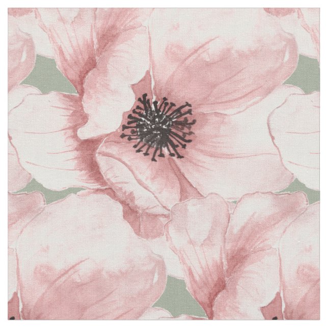 Vintage classic big pink flower tissu fabric (Close Up)