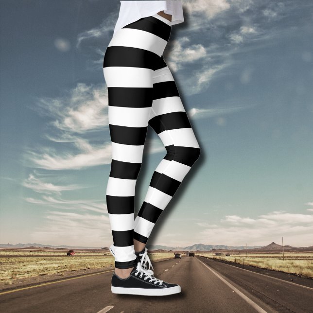 Vintage Classic black & white stripes Leggings (Creator Uploaded)