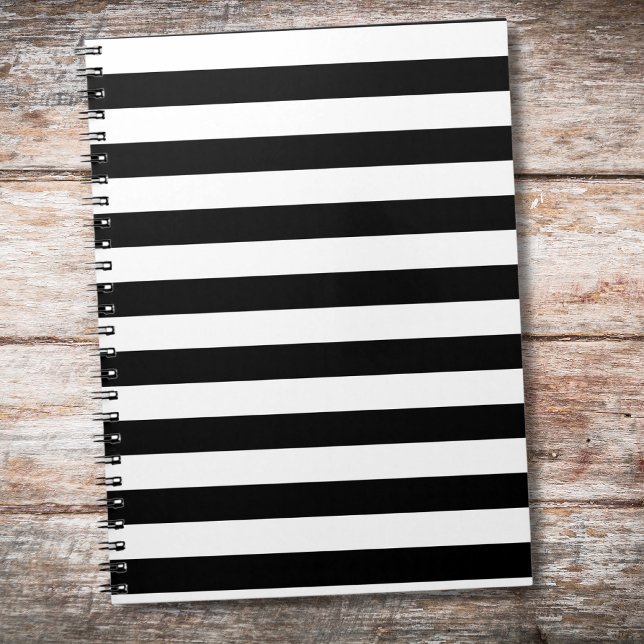 Vintage Classic black & white stripes Notebook (Creator Uploaded)