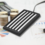 Vintage Classic black & white stripes Trifold Wallet<br><div class="desc">The vintage white and black stripes pattern is a pattern from the past, chraacterised by parallel white and black stripes of various widths that are repeated throughout the pattern. This pattern refers to the classic style and is chraacterised by subtlety and elegance. White and black colours are subdued, which gives...</div>