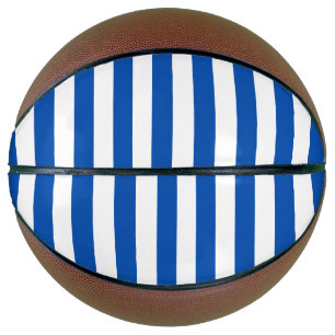 Vintage Classic Blue & White Stripes Basketball