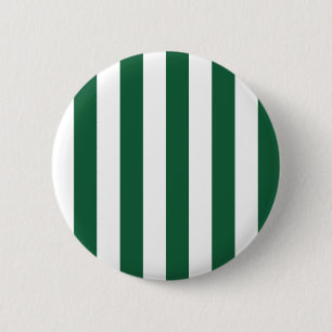 Vintage Classic Bottle Green & White Stripes 6 Cm Round Badge
