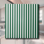 Vintage Classic Bottle Green & White Stripes Ceramic Tile<br><div class="desc">The Bottle Green & White stripes pattern is a pattern from the past, chraacterised by parallel Bottle Green & White stripes of various widths that are repeated throughout the pattern. This pattern refers to the classic style and is chraacterised by subtlety and elegance. Bottle Green & White colours are subdued,...</div>