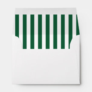 Vintage Classic Bottle Green & White Stripes Envelope