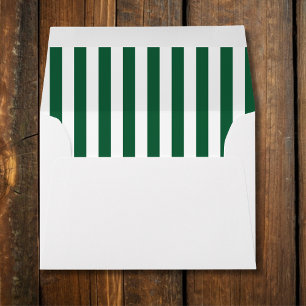 Vintage Classic Bottle Green & White Stripes Envelope
