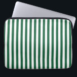 Vintage Classic Bottle Green & White Stripes Laptop Sleeve<br><div class="desc">The Bottle Green & White stripes pattern is a pattern from the past, chraacterised by parallel Bottle Green & White stripes of various widths that are repeated throughout the pattern. This pattern refers to the classic style and is chraacterised by subtlety and elegance. Bottle Green & White colours are subdued,...</div>
