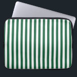 Vintage Classic Bottle Green & White Stripes Laptop Sleeve<br><div class="desc">The Bottle Green & White stripes pattern is a pattern from the past, chraacterised by parallel Bottle Green & White stripes of various widths that are repeated throughout the pattern. This pattern refers to the classic style and is chraacterised by subtlety and elegance. Bottle Green & White colours are subdued,...</div>