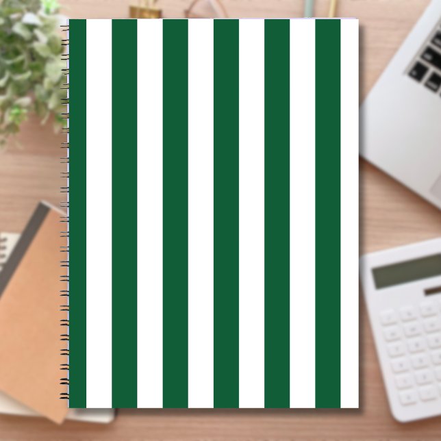 Vintage Classic Bottle Green & White Stripes Notebook (Creator Uploaded)