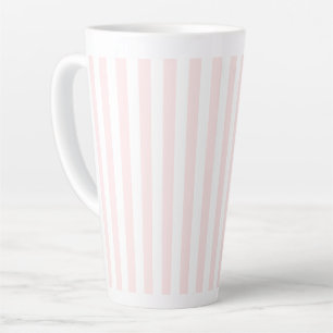 Vintage Classic bright peach & white Stripes Soup  Latte Mug