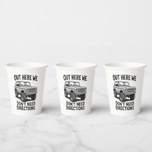 Vintage Classic Bronco Off-Road Illustration Paper Cups